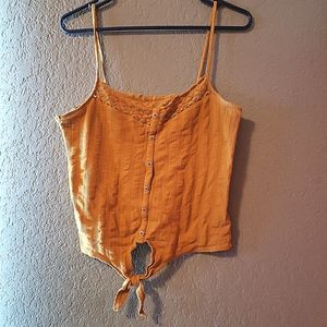 Orange Lace Knit Tank